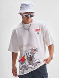 DC By Highlander Men Off White Krypto Superdog Printed Round Neck Oversized Fit T-Shirt - Off White - Image 1