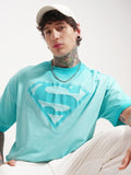 DC By Highlander Men Blue Superman Printed Round Neck Oversized Fit T-Shirt - Blue - Image 1