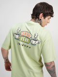 WB By Highlander Men Green Friends Printed Round Neck Oversized Fit T-Shirt - Green - Image 1
