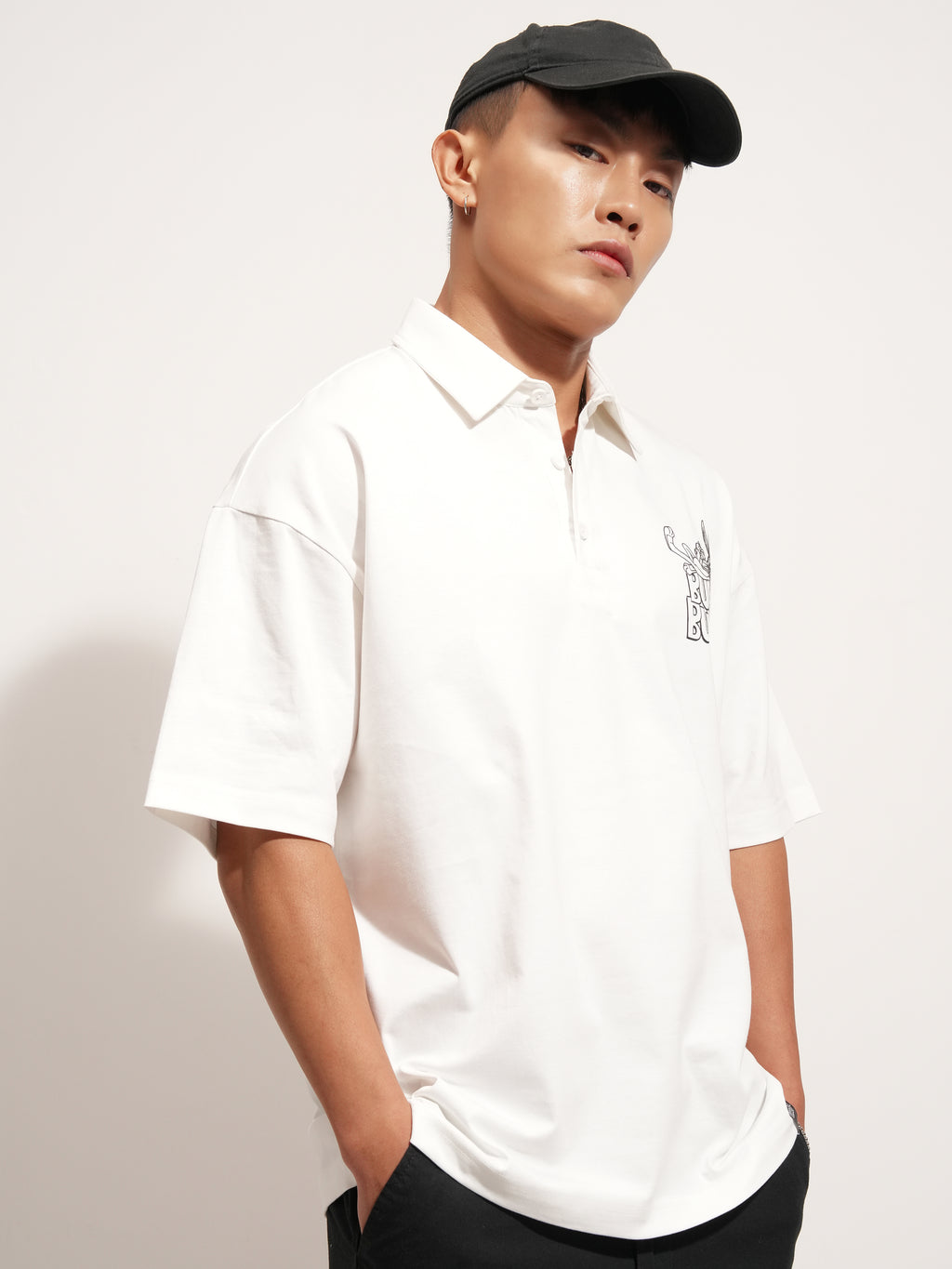 WB By Highlander Men White Looney Tunes Printed Polo Collar T-Shirt - White - Image 6