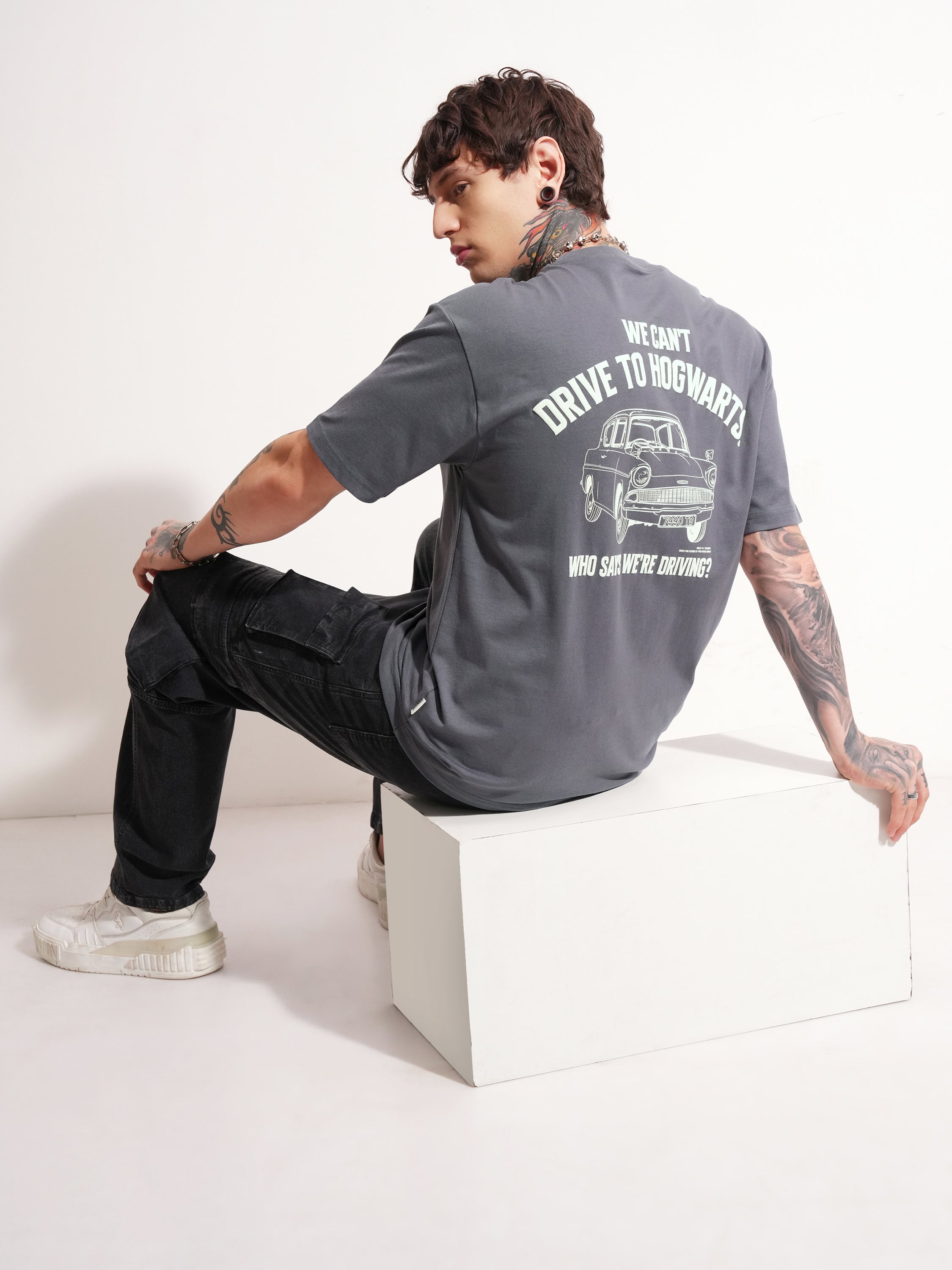 WB By Highlander Men Grey Harry Potter Printed Round Neck T-Shirt - Grey - Image 2
