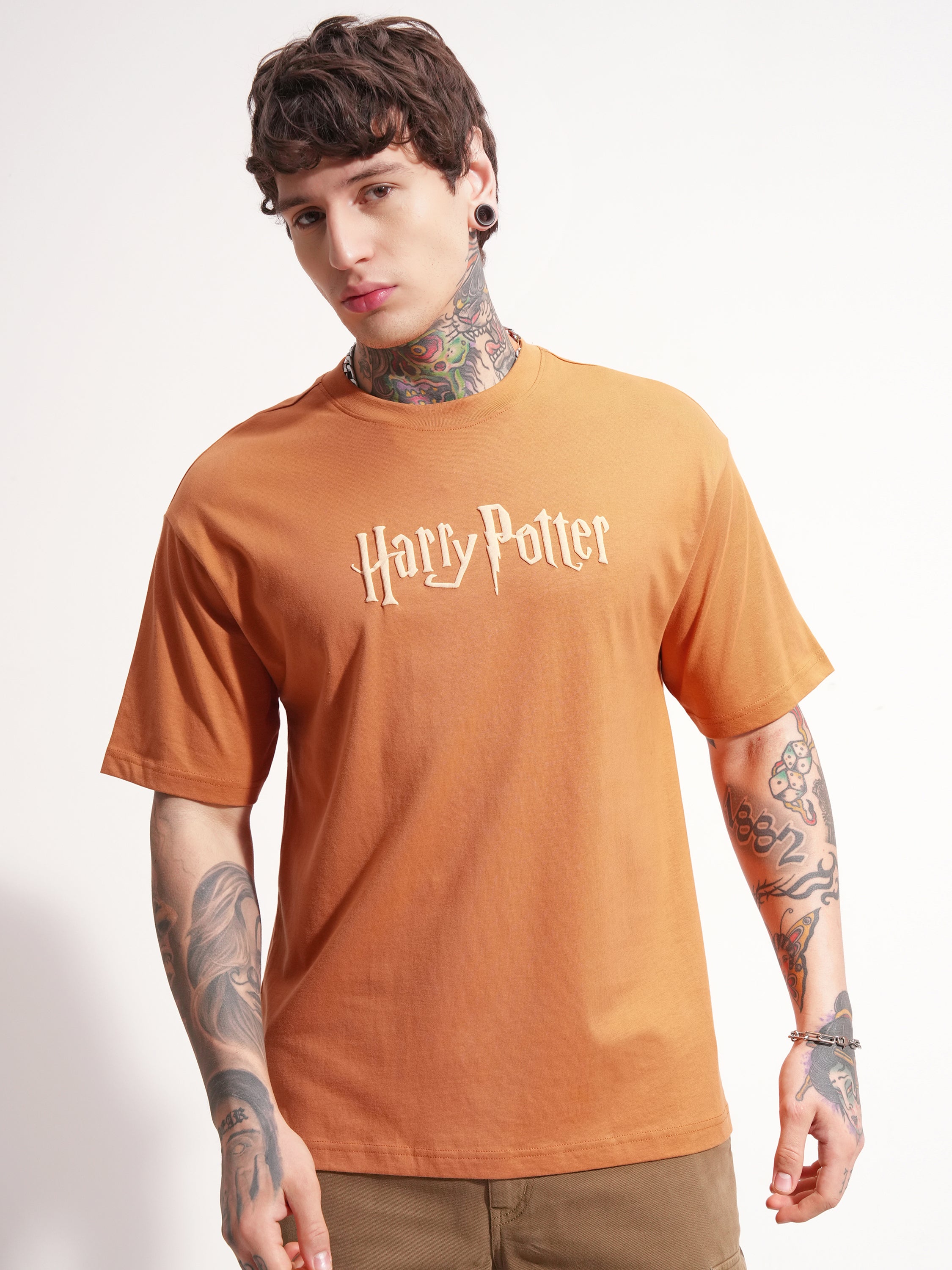WB By Highlander Men Rust Harry Potter Printed Round Neck T-Shirt - Rust - Image 3