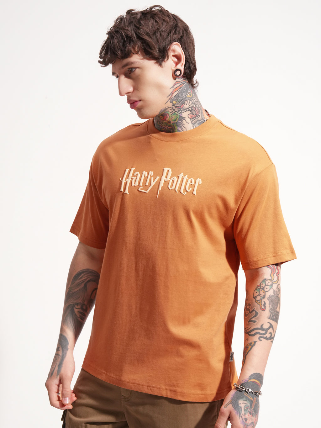 WB By Highlander Men Rust Harry Potter Printed Round Neck T-Shirt - Rust - Image 4