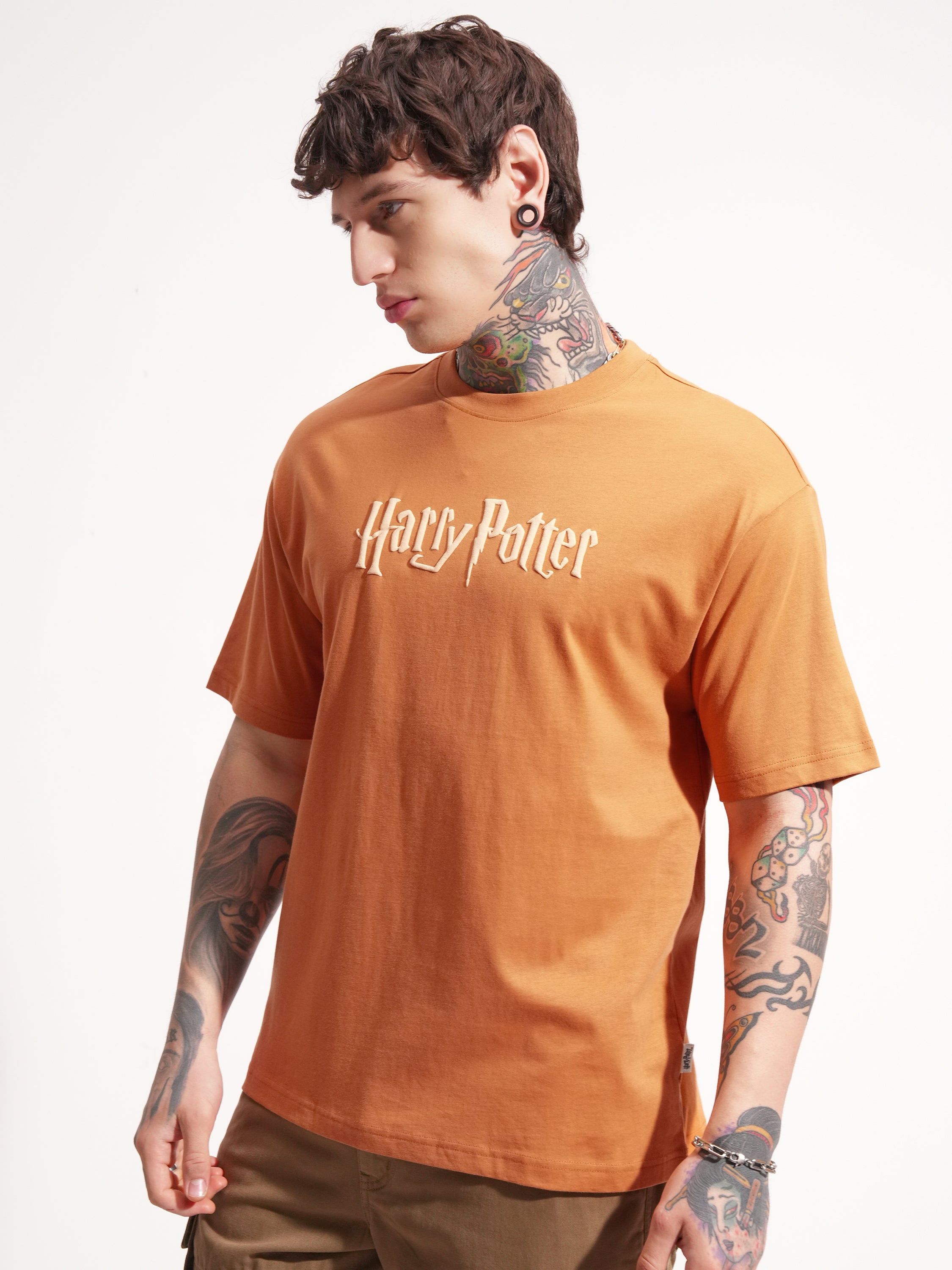 WB By Highlander Men Rust Harry Potter Printed Round Neck T-Shirt - Rust - Image 4