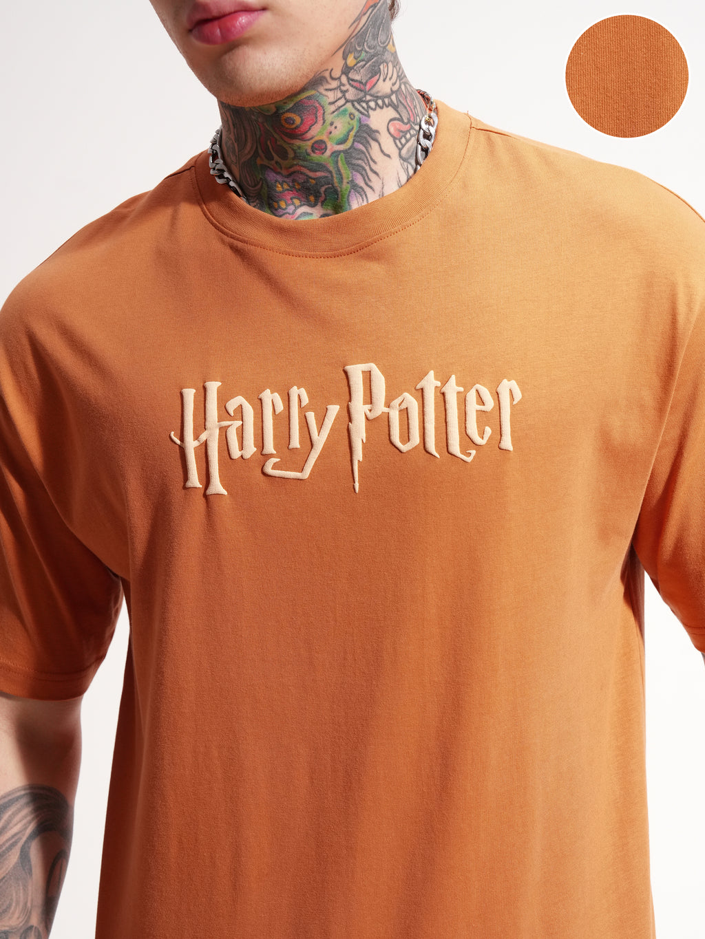 WB By Highlander Men Rust Harry Potter Printed Round Neck T-Shirt - Rust - Image 5