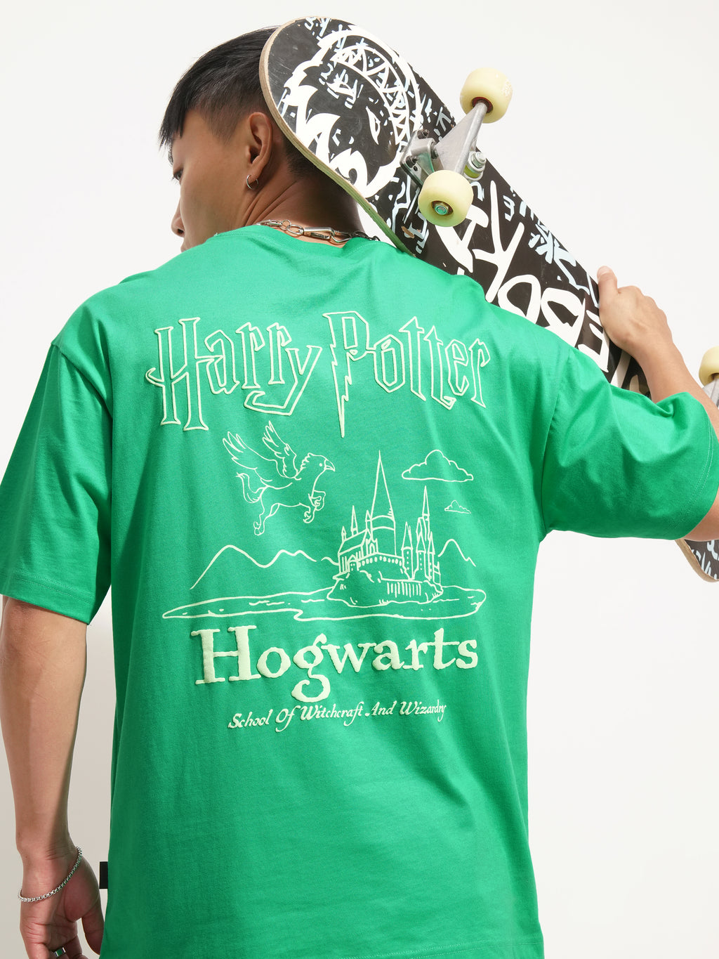 WB By Highlander Men Green Harry Potter Printed Round Neck T-Shirt - Green - Image 1