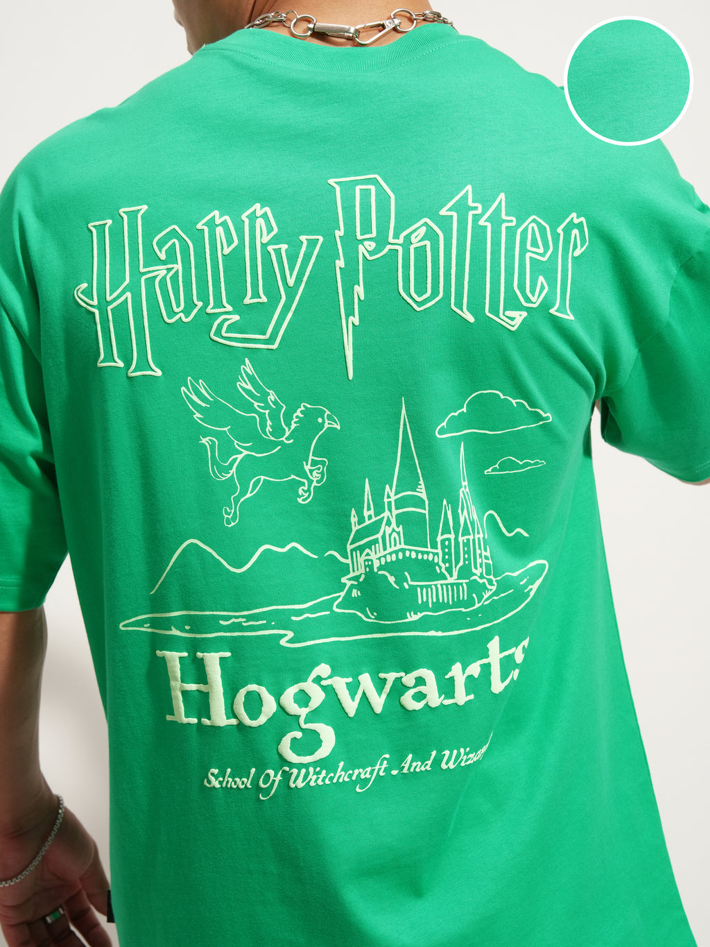 WB By Highlander Men Green Harry Potter Printed Round Neck T-Shirt - Green - Image 5