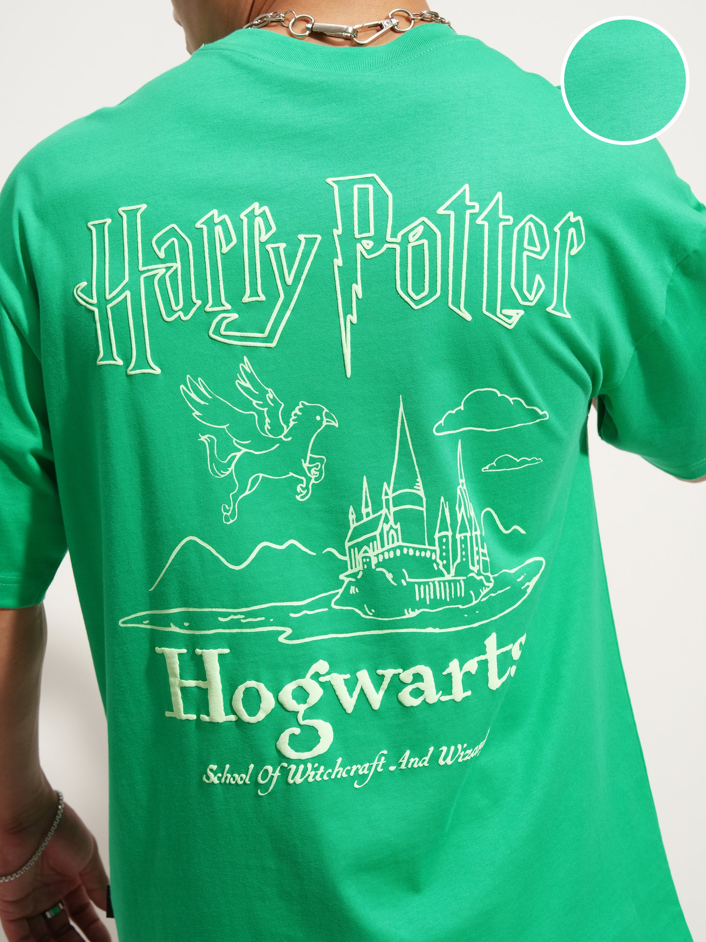 WB By Highlander Men Green Harry Potter Printed Round Neck T-Shirt - Green - Image 5