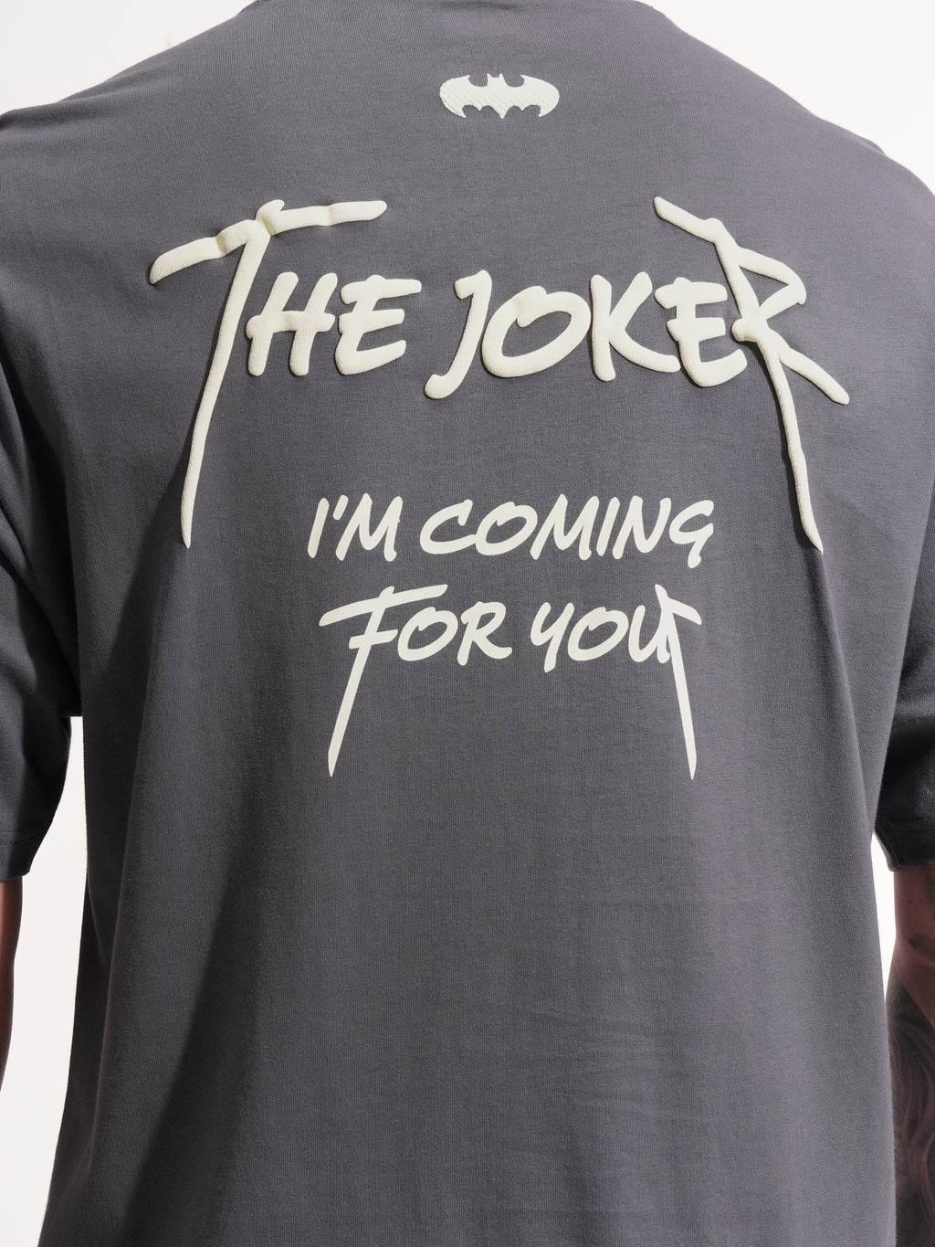 DC By Highlander Men Grey Batman Printed Round Neck Oversized Fit T-Shirt - Grey - Image 10