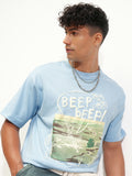 WB By Highlander Men Blue Looney Tunes Printed Round Neck T-Shirt - Blue - Image 1