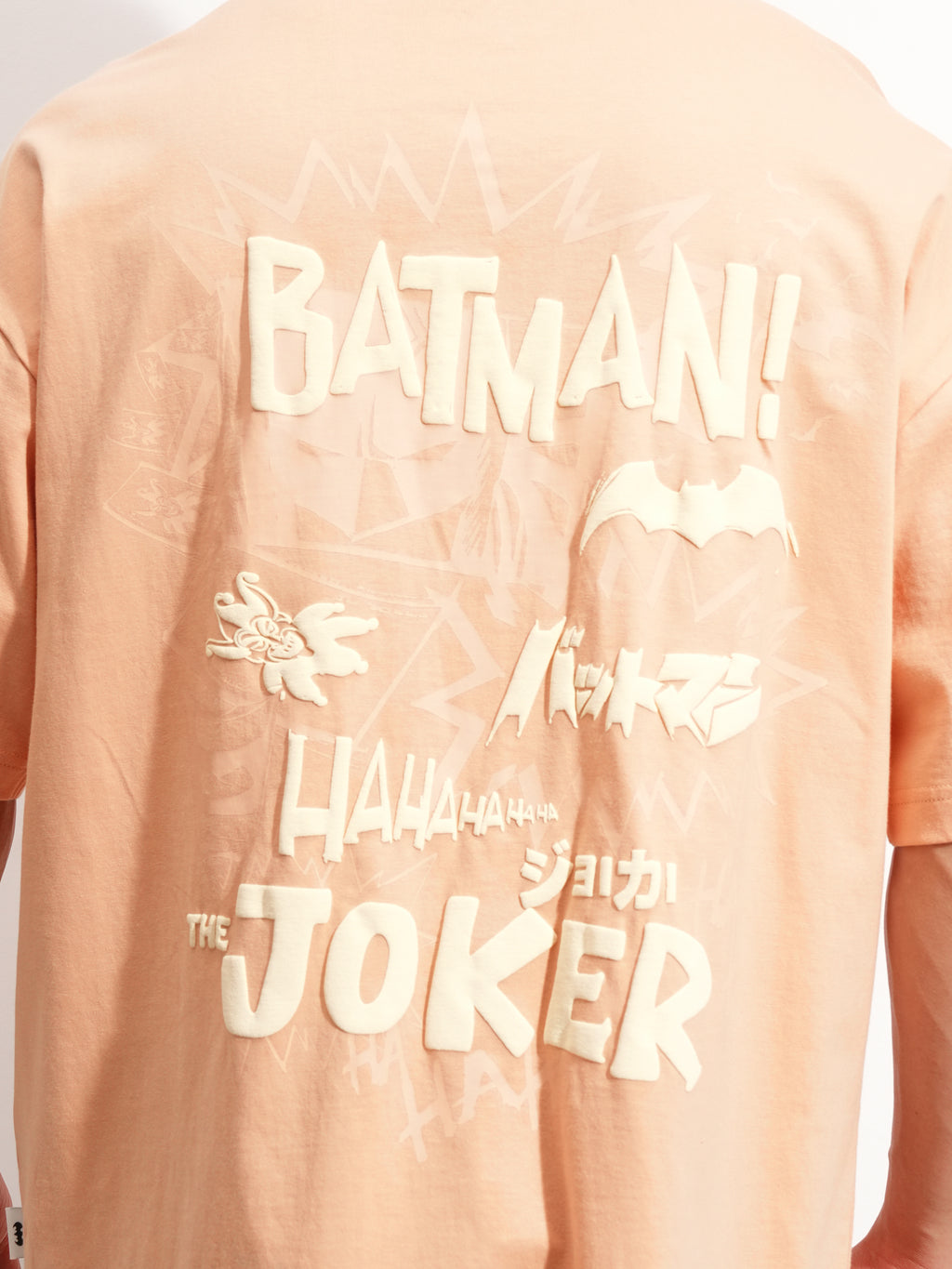 DC By Highlander Men Coral Batman Printed Round Neck Oversized Fit T-Shirt - Coral - Image 7