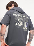 DC By Highlander Men Grey Batman Printed Hood Oversized Fit T-Shirt - Grey - Image 1