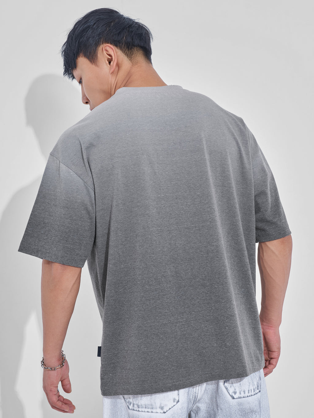 DC By Highlander Men Grey Superman Printed Round Neck Oversized Fit T-Shirt - Grey - Image 3