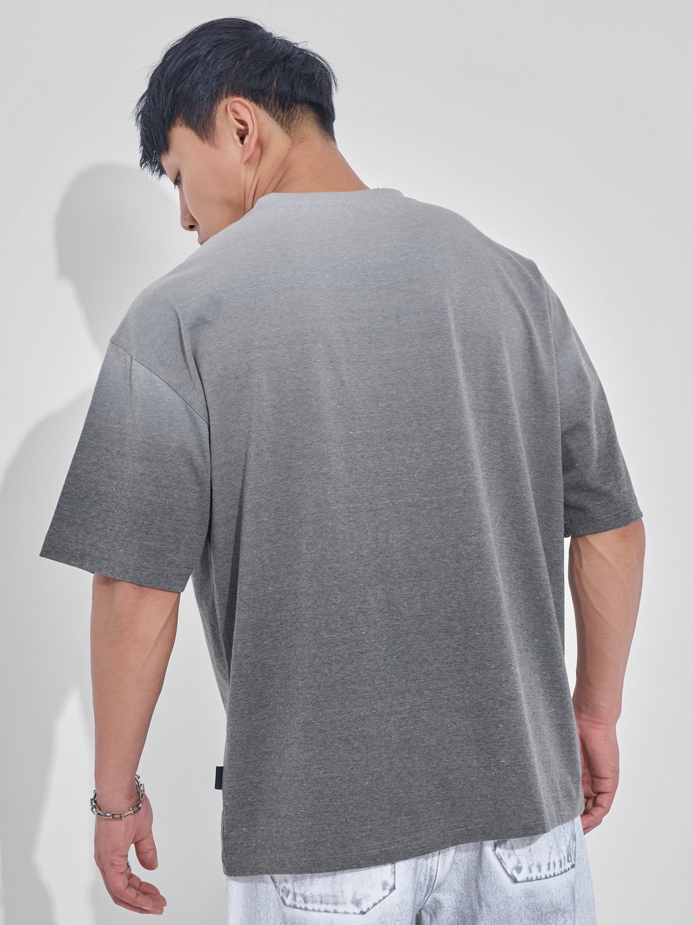 DC By Highlander Men Grey Superman Printed Round Neck Oversized Fit T-Shirt - Grey - Image 3