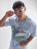 WB By Highlander Men Blue Looney Tunes Printed Round Neck T-Shirt - Blue - Image 1