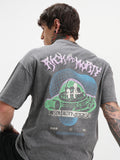 WB By Highlander Men Grey Rick And Morty Printed Round Neck Oversized Fit T-Shirt - Grey - Image 1