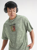 Disney By Highlander Men Green Lion King Printed Round Neck Oversized Fit T-Shirt - Green - Image 1
