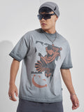 WB By Highlander Men Black Scooby Doo Printed Round Neck Oversized Fit T-Shirt - Black - Image 1