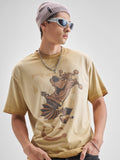 WB By Highlander Men Brown Scooby Doo Printed Round Neck Oversized Fit T-Shirt - Brown - Image 1