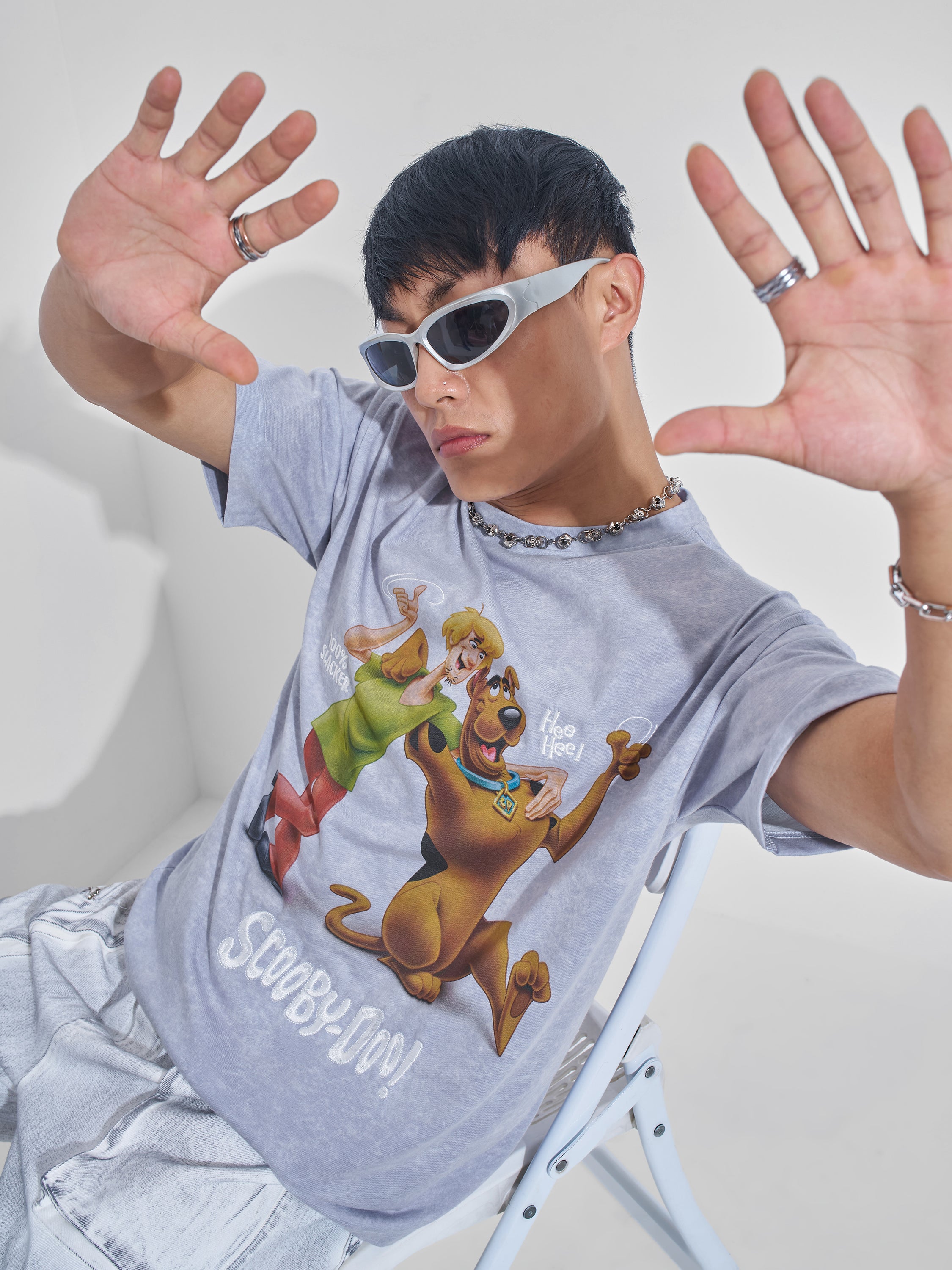 WB By Highlander Men Lavender Scooby Doo Printed Round Neck T-Shirt - Lavender - Image 1
