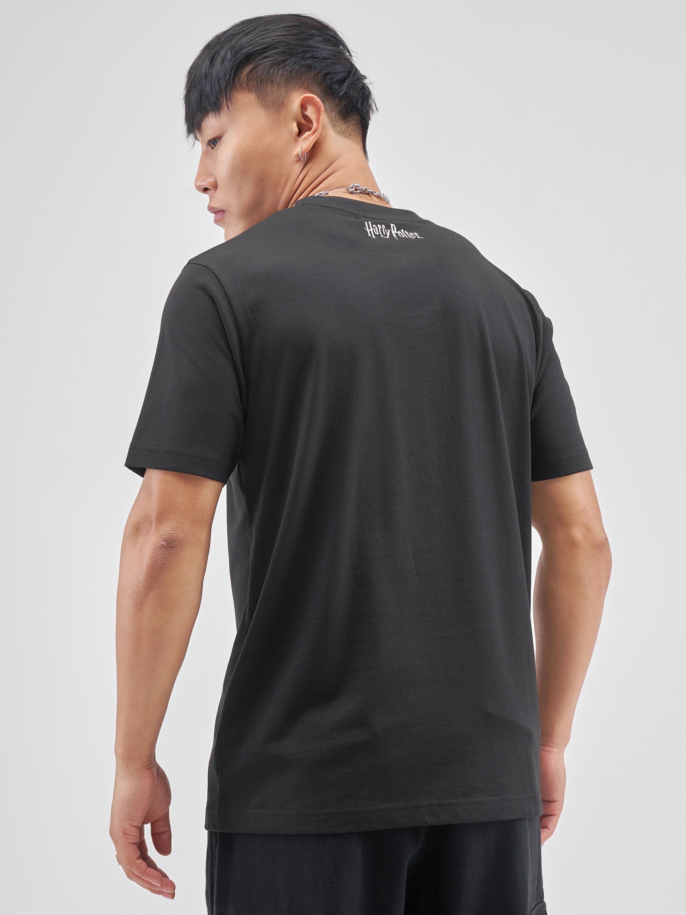 WB By Highlander Men Black Harry Potter Printed Round Neck Regular Fit T-Shirt - Black - Image 3