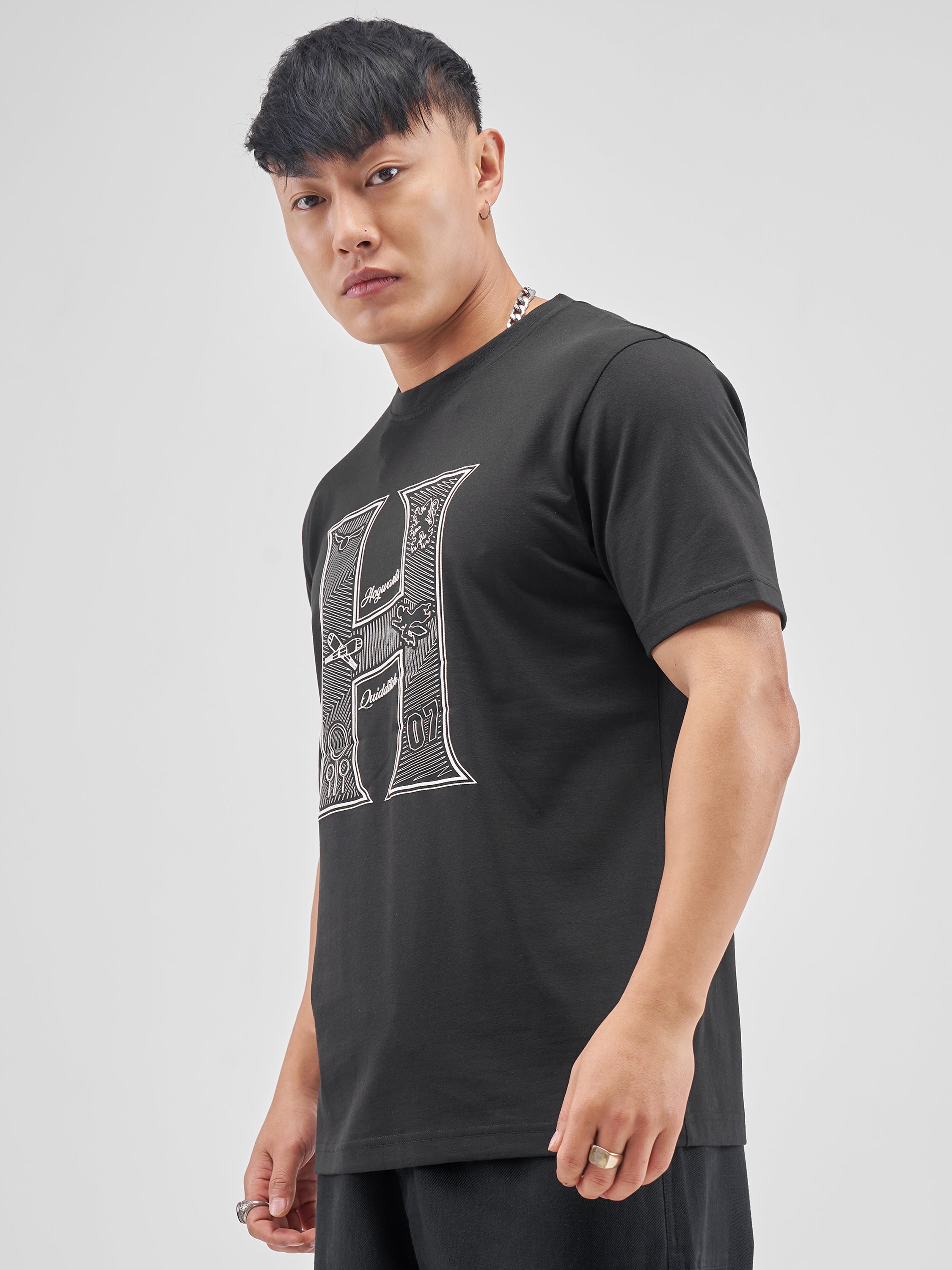 WB By Highlander Men Black Harry Potter Printed Round Neck Regular Fit T-Shirt - Black - Image 4