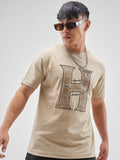 WB By Highlander Men Beige Harry Potter Printed Round Neck Regular Fit T-Shirt - Beige - Image 1