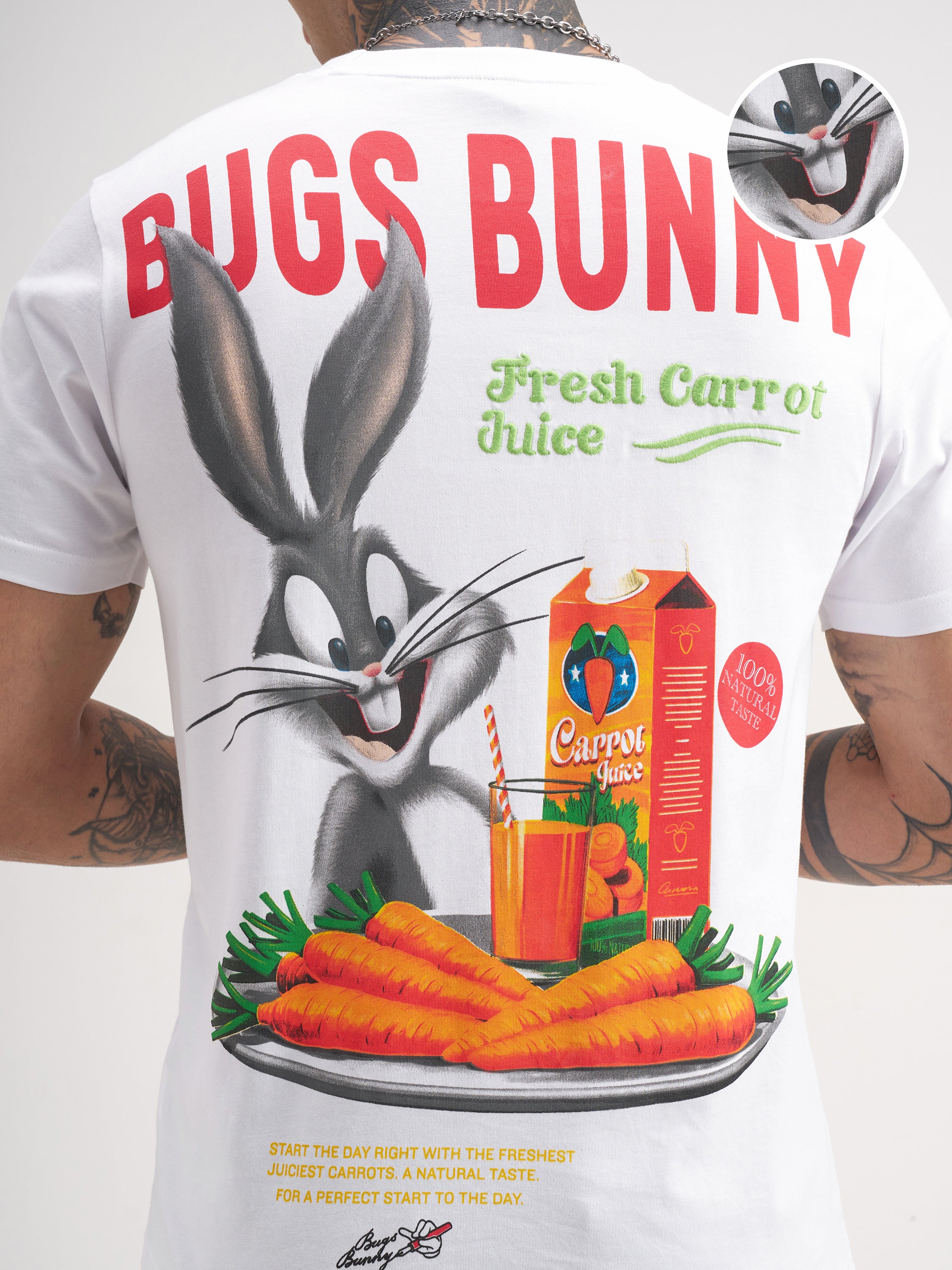 WB By Highlander Men White Bugs Bunny Printed Round Neck T-Shirt