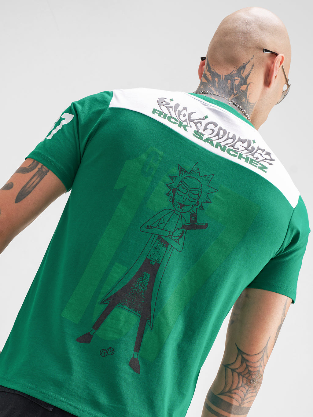 WB By Highlander Men Green Rick And Morty Printed Round Neck T-Shirt - Green - Image 1