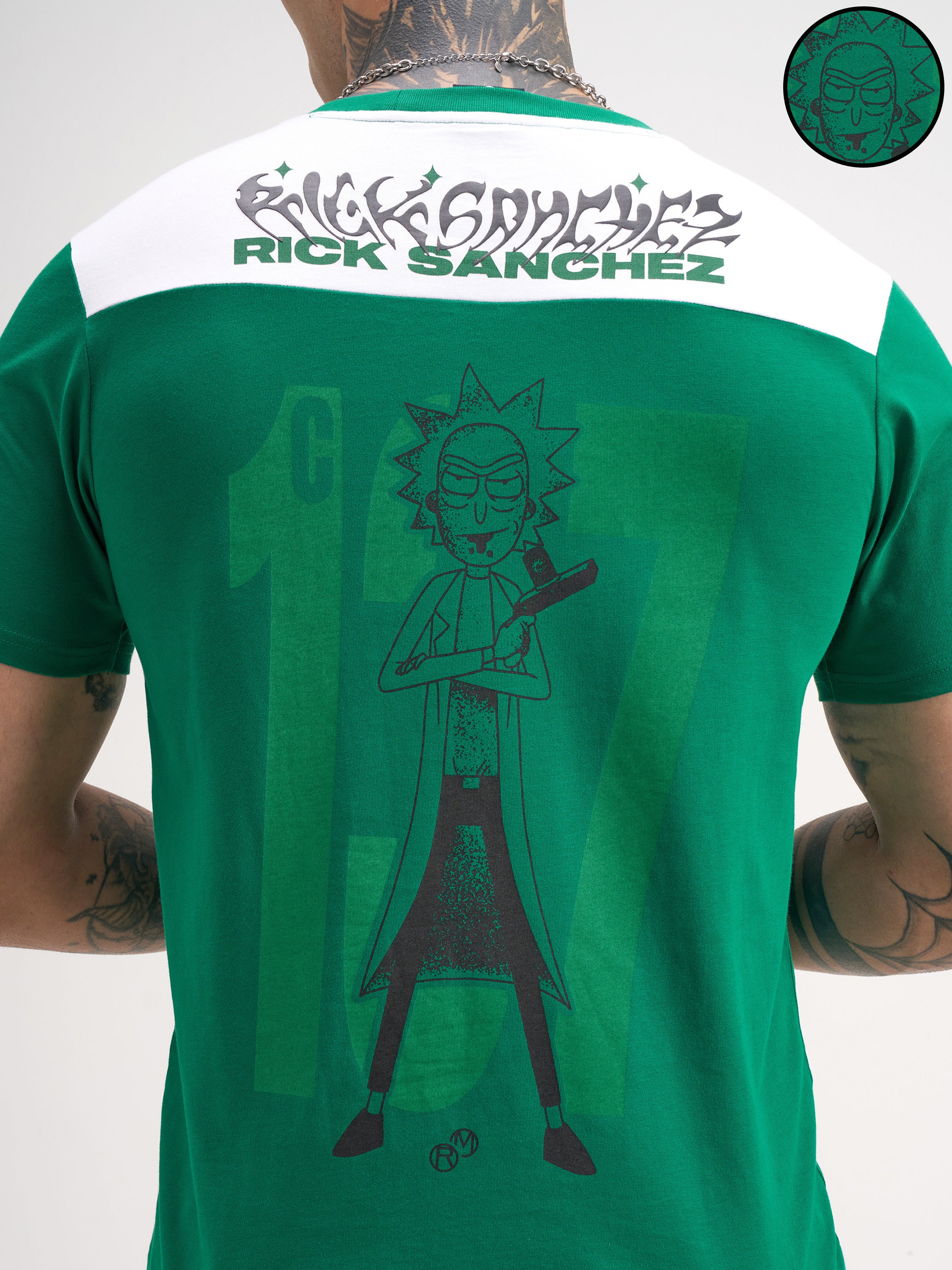 WB By Highlander Men Green Rick And Morty Printed Round Neck T-Shirt - Green - Image 5