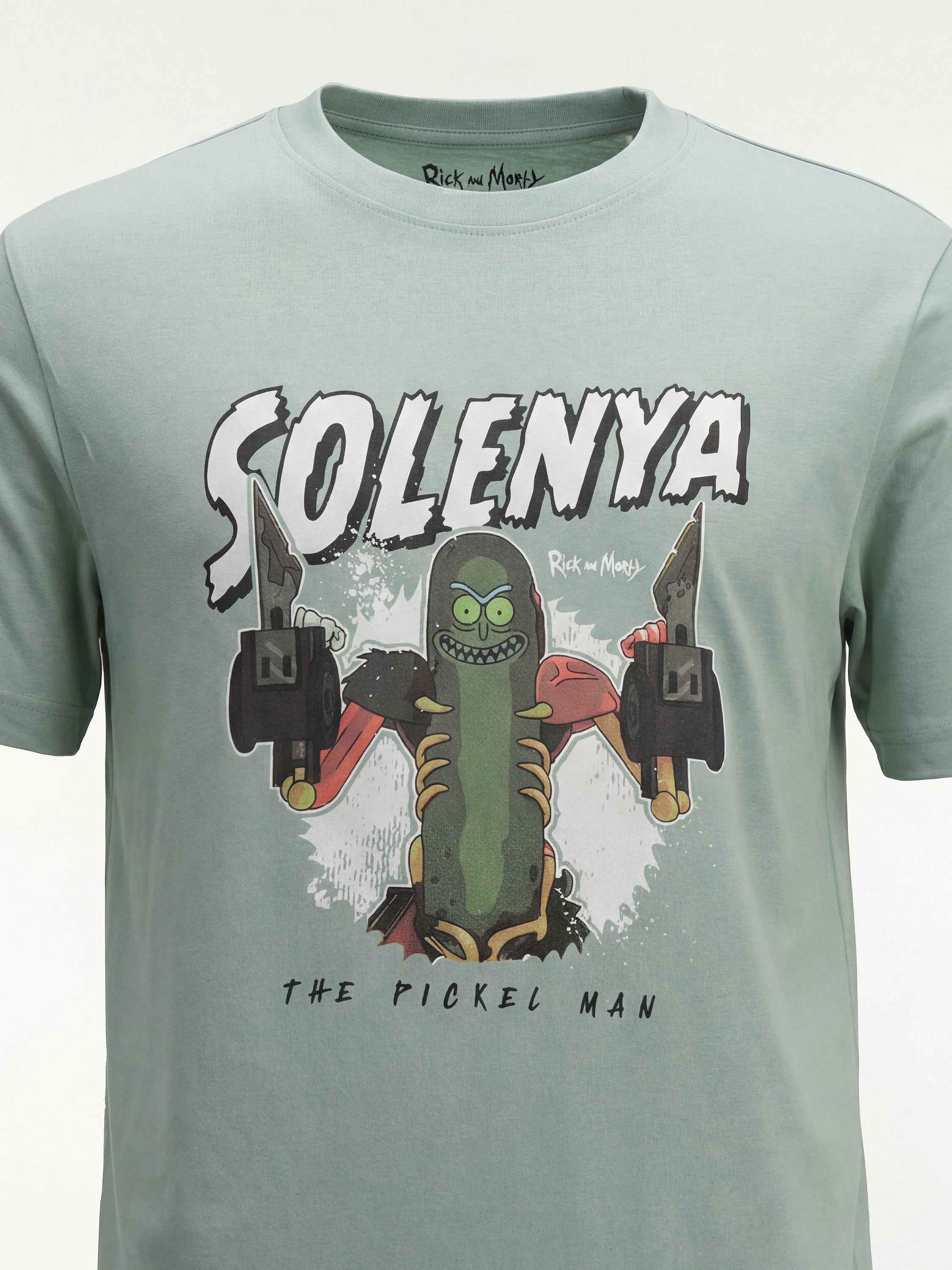 WB By Highlander Men Green Rick And Morty Printed Round Neck T-Shirt - Green - Image 1