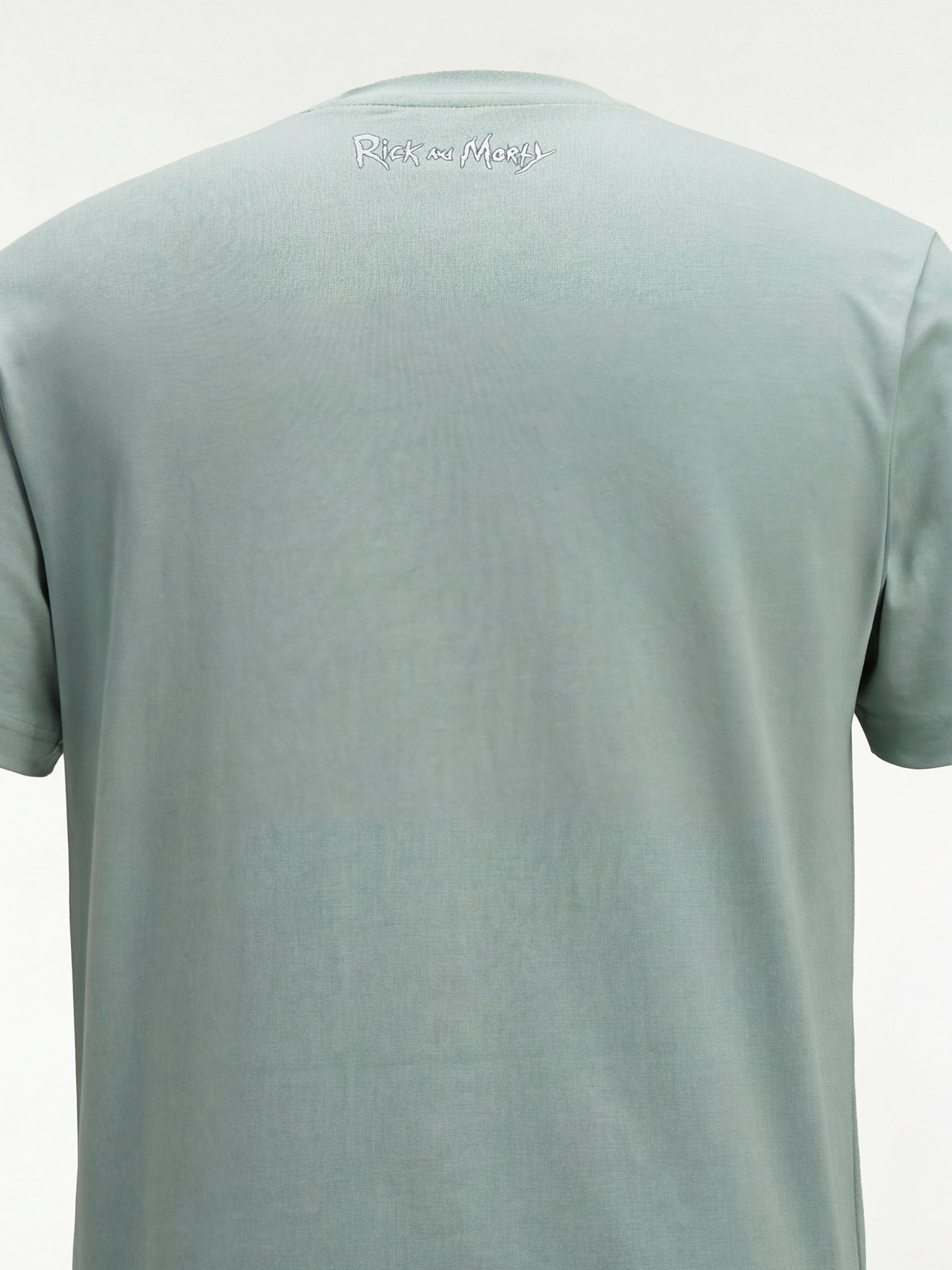 WB By Highlander Men Green Rick And Morty Printed Round Neck T-Shirt - Green - Image 3