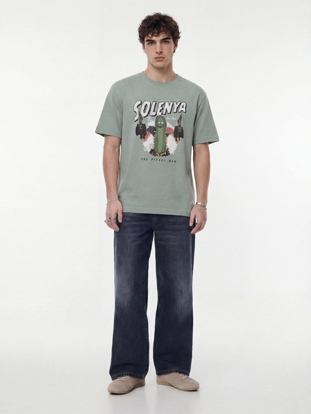 WB By Highlander Men Green Rick And Morty Printed Round Neck T-Shirt - Green - Image 5