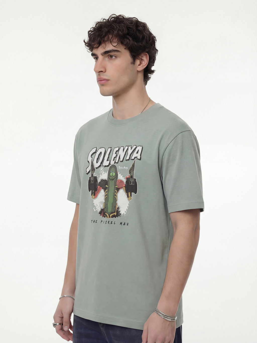WB By Highlander Men Green Rick And Morty Printed Round Neck T-Shirt - Green - Image 7