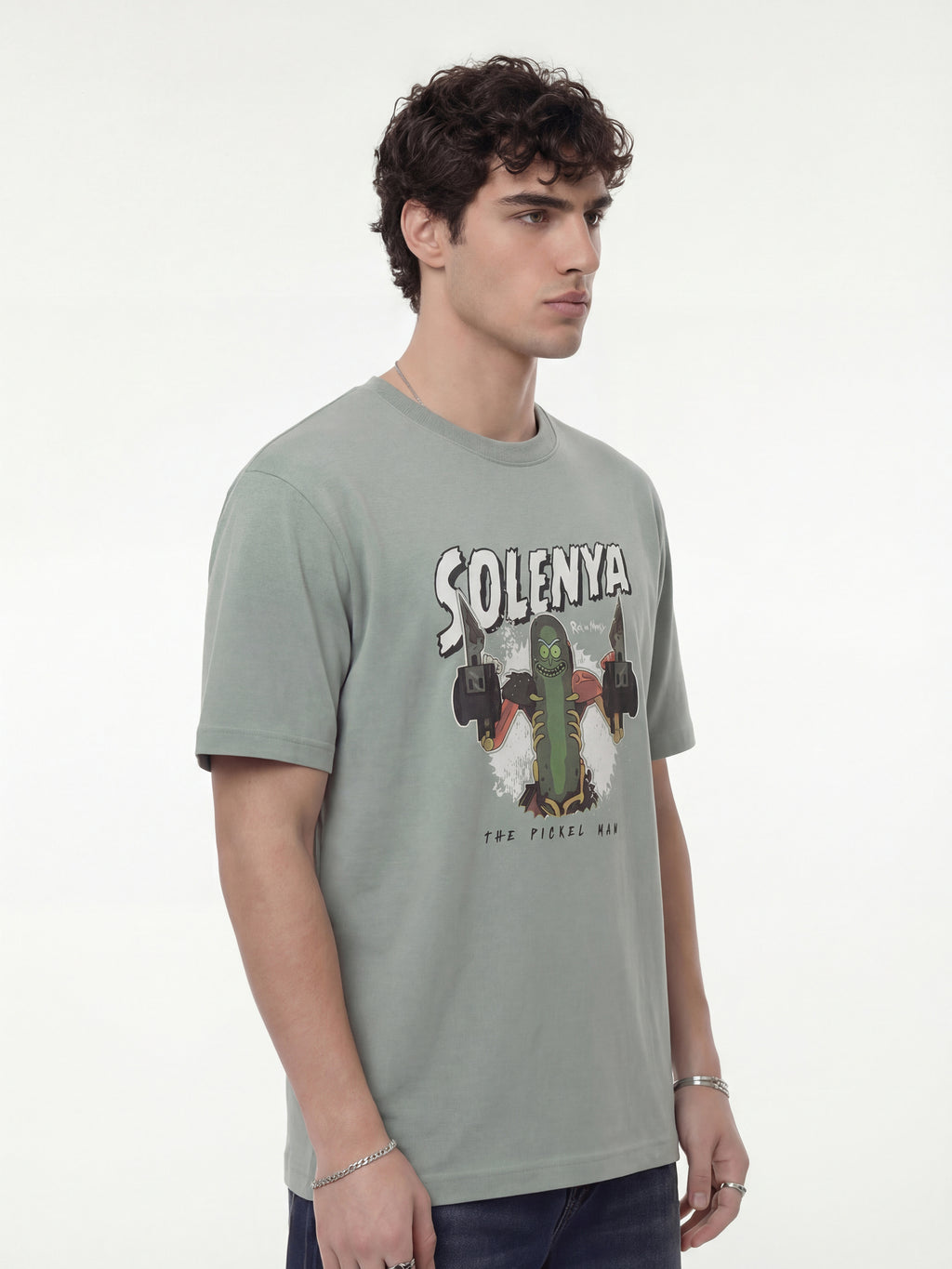 WB By Highlander Men Green Rick And Morty Printed Round Neck T-Shirt - Green - Image 9