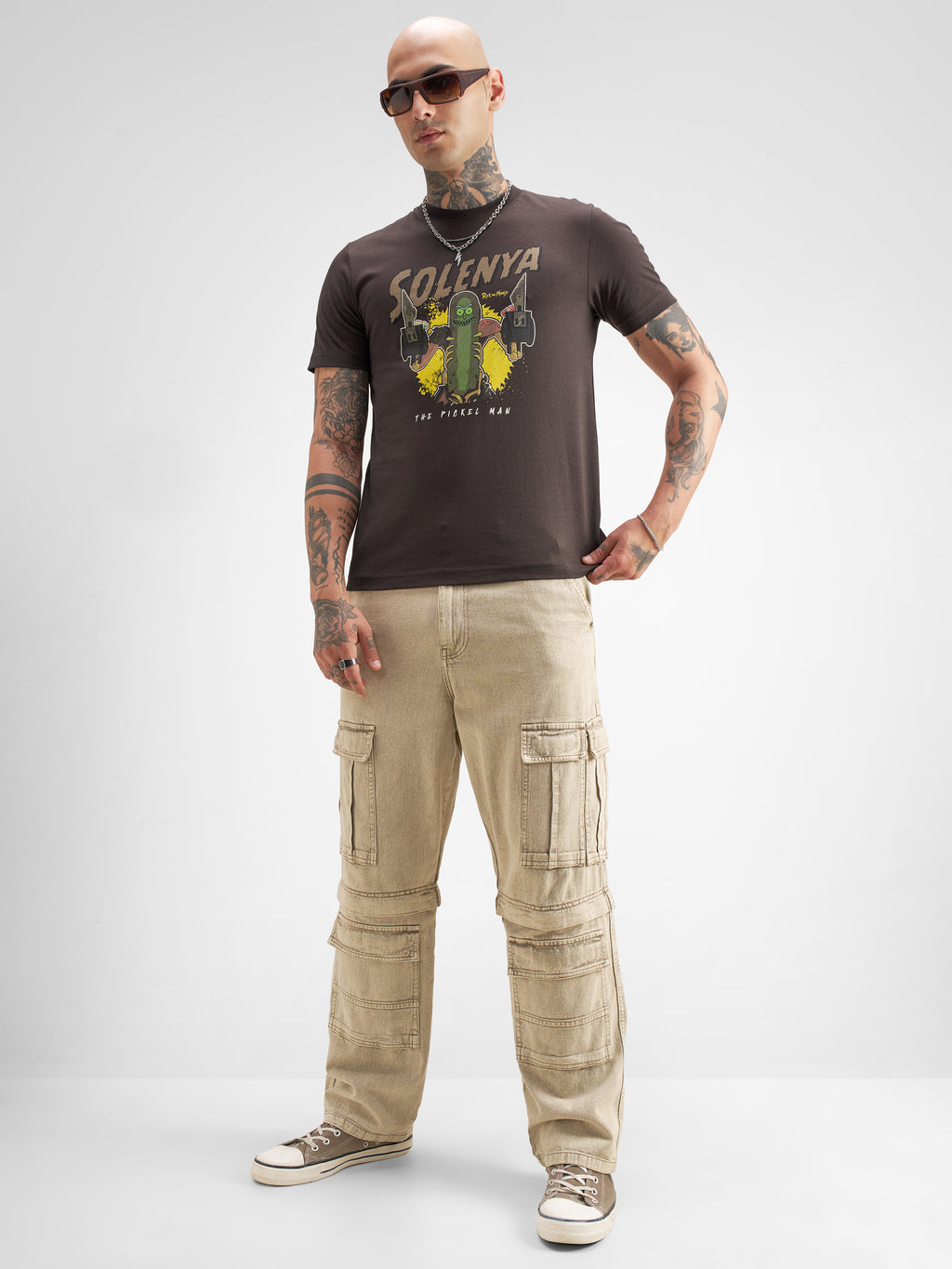 WB By Highlander Men Brown Rick And Morty Printed Round Neck T-Shirt - Brown - Image 2