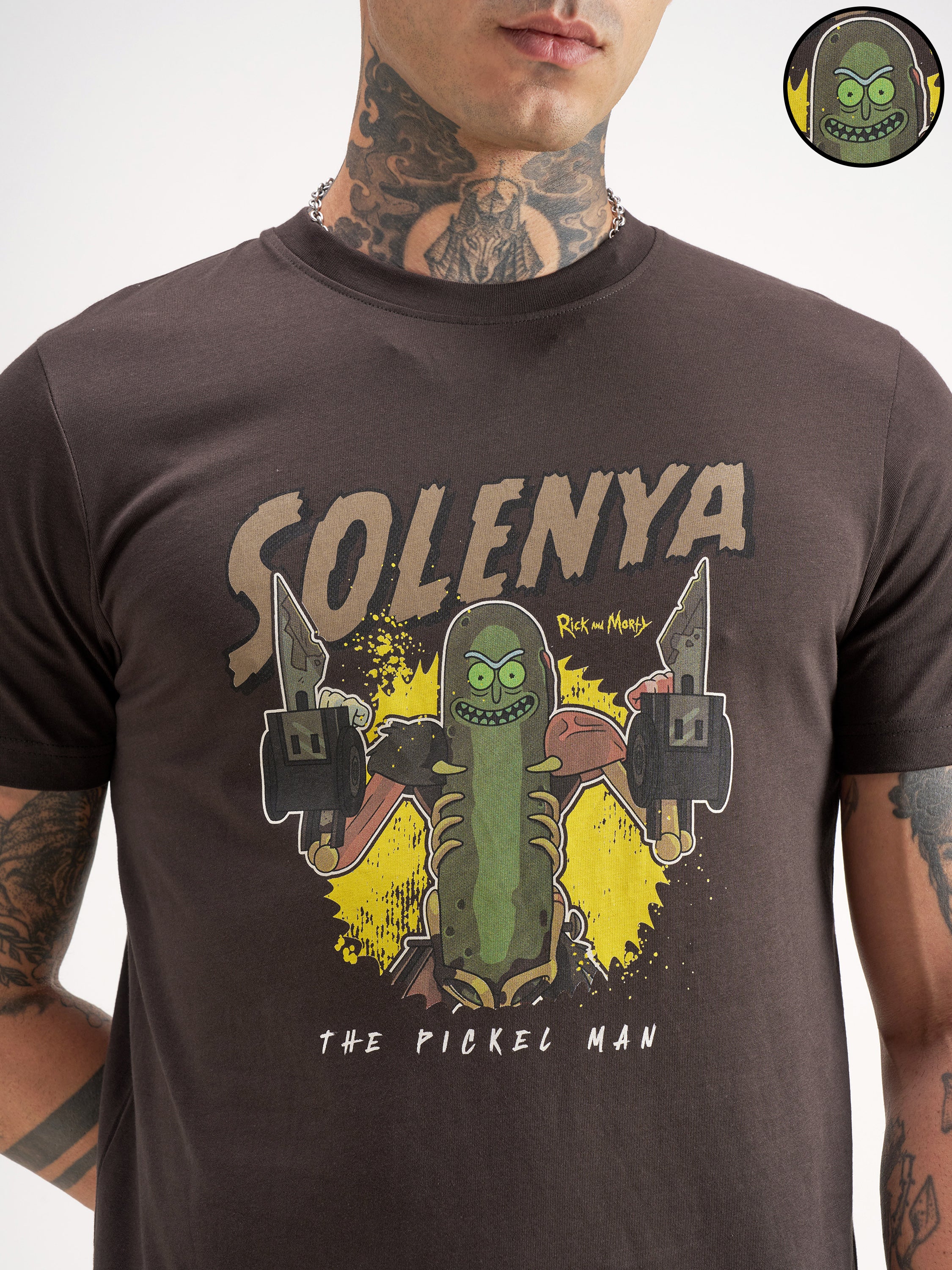 WB By Highlander Men Brown Rick And Morty Printed Round Neck T-Shirt - Brown - Image 5