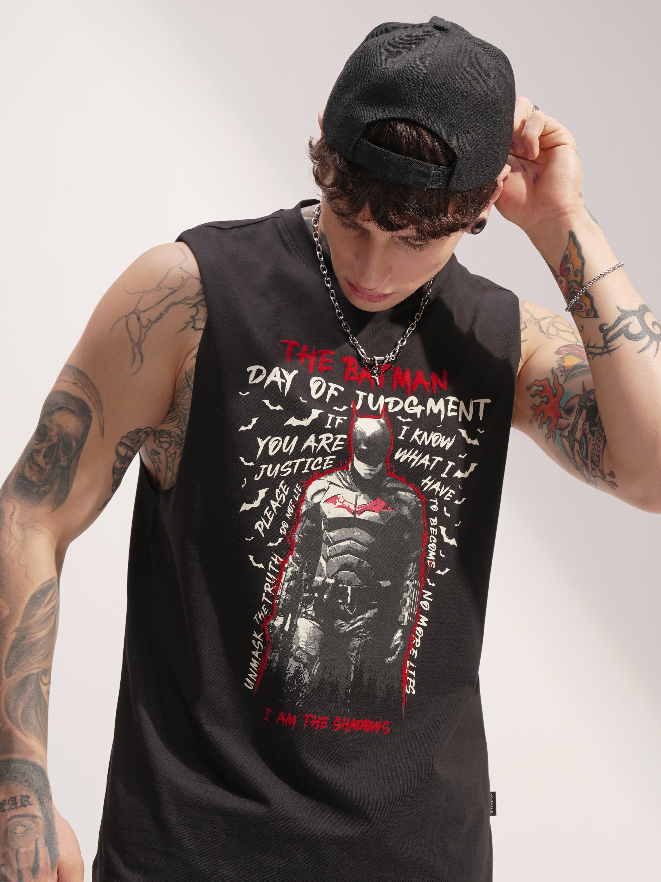 DC By Highlander Men Black Batman Printed Round Neck T-Shirt - Black - Image 1