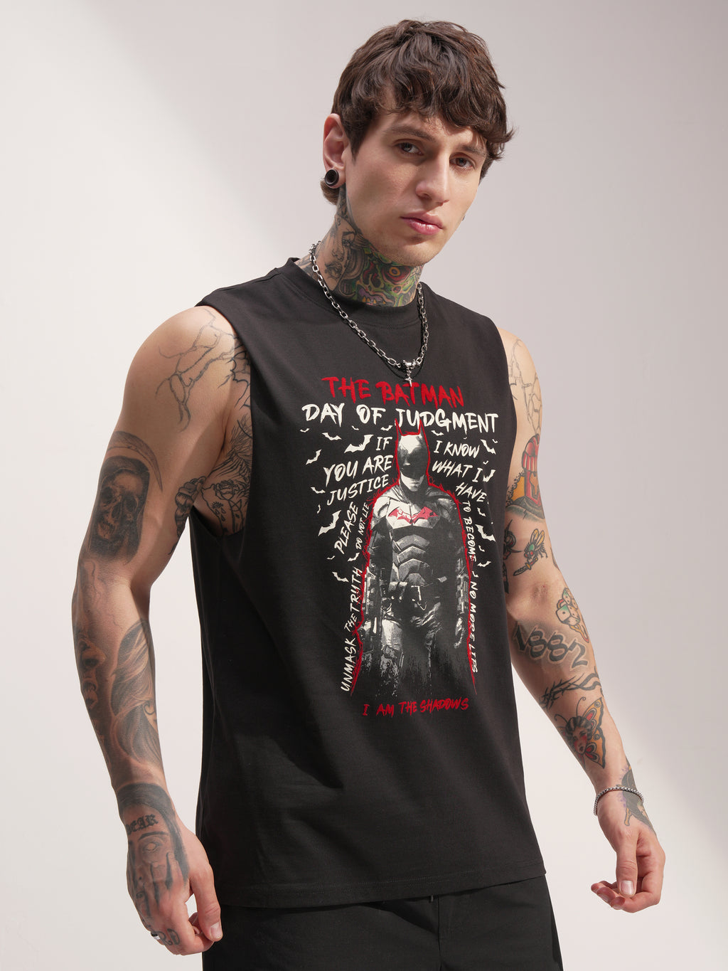 DC By Highlander Men Black Batman Printed Round Neck T-Shirt - Black - Image 6