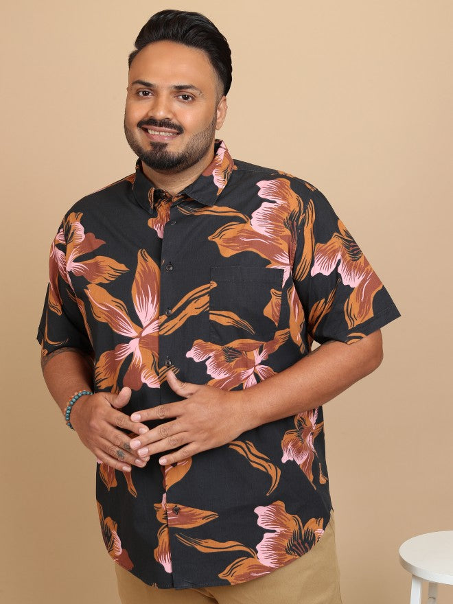 Xtra Ordinary By Highlander Men Black Regular Fit Plus Size Shirt - Black - Image 1