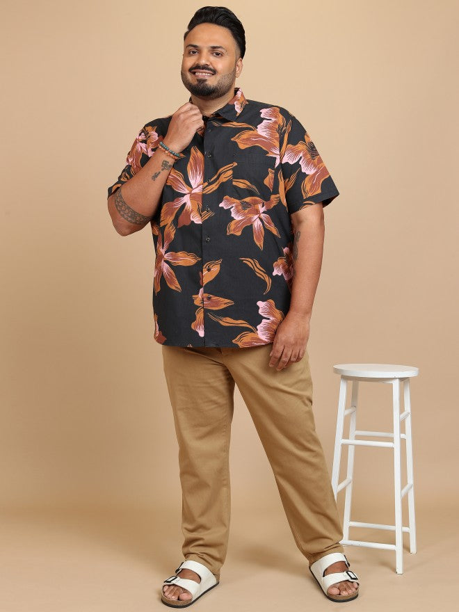 Xtra Ordinary By Highlander Men Black Regular Fit Plus Size Shirt - Black - Image 2