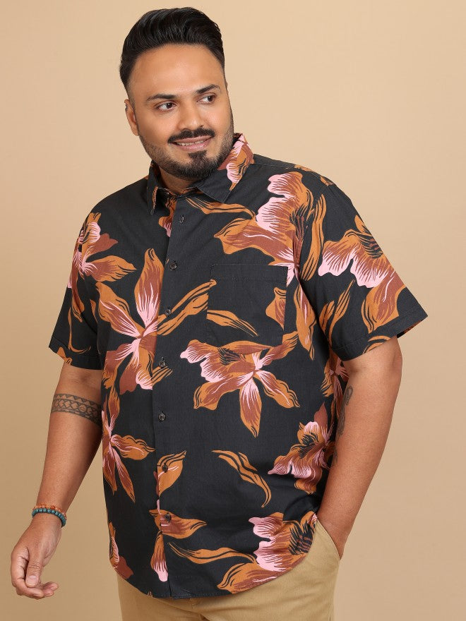 Xtra Ordinary By Highlander Men Black Regular Fit Plus Size Shirt - Black - Image 4