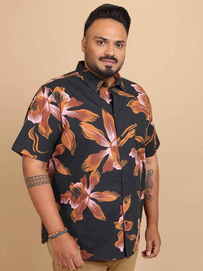Xtra Ordinary By Highlander Men Black Regular Fit Plus Size Shirt - Black - Image 6