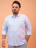 Highlander Men White Striped Regular Fit Casual Shirt - White - Image 1