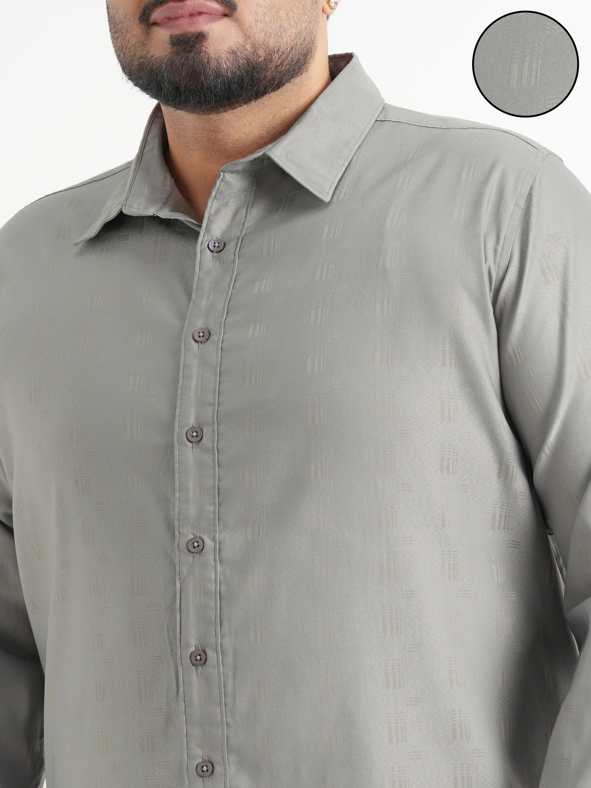 Xtra Ordinary By Highlander Men Grey Checked Slim Fit Casual Shirt - Grey - Image 5
