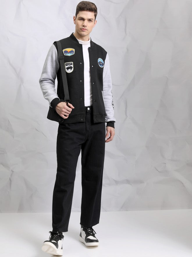 Ketch Men Black Printed Bomber Jacket - Black - Image 2