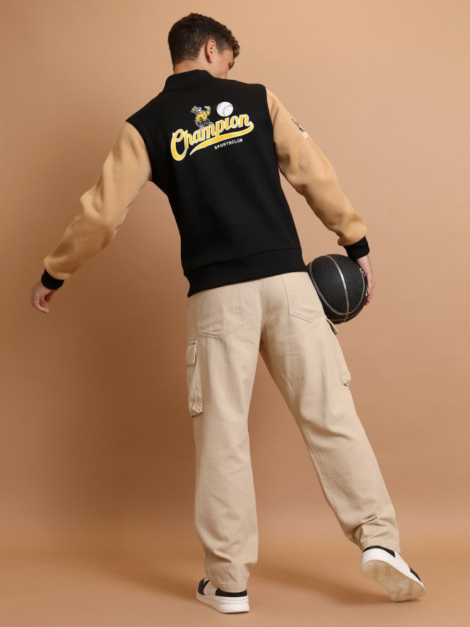 Ketch Men Black Printed Bomber Jacket - Black - Image 2