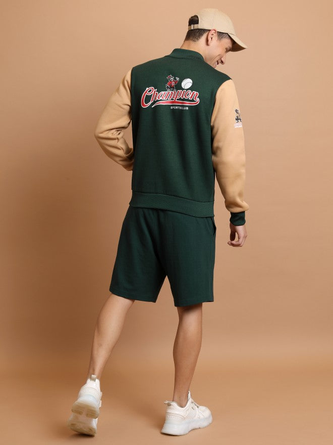Ketch Men Green Printed Bomber Jacket - Green - Image 2