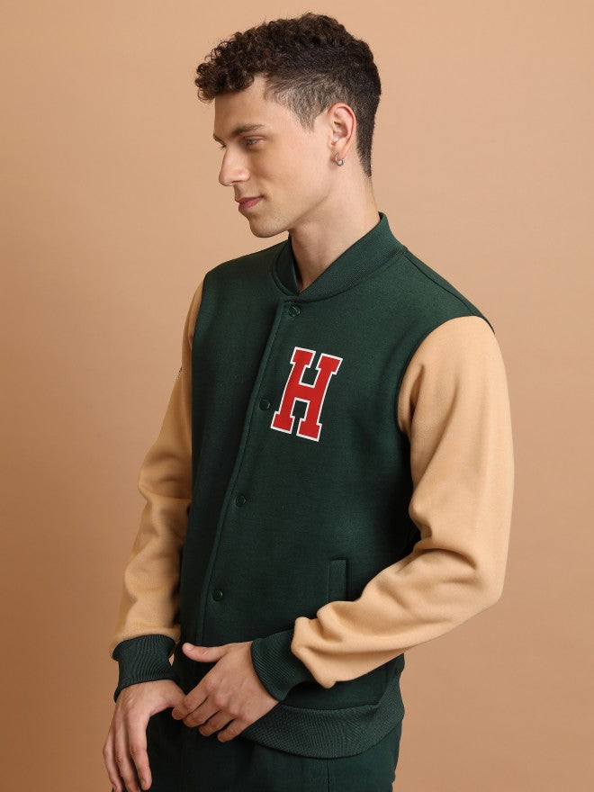Ketch Men Green Printed Bomber Jacket - Green - Image 4