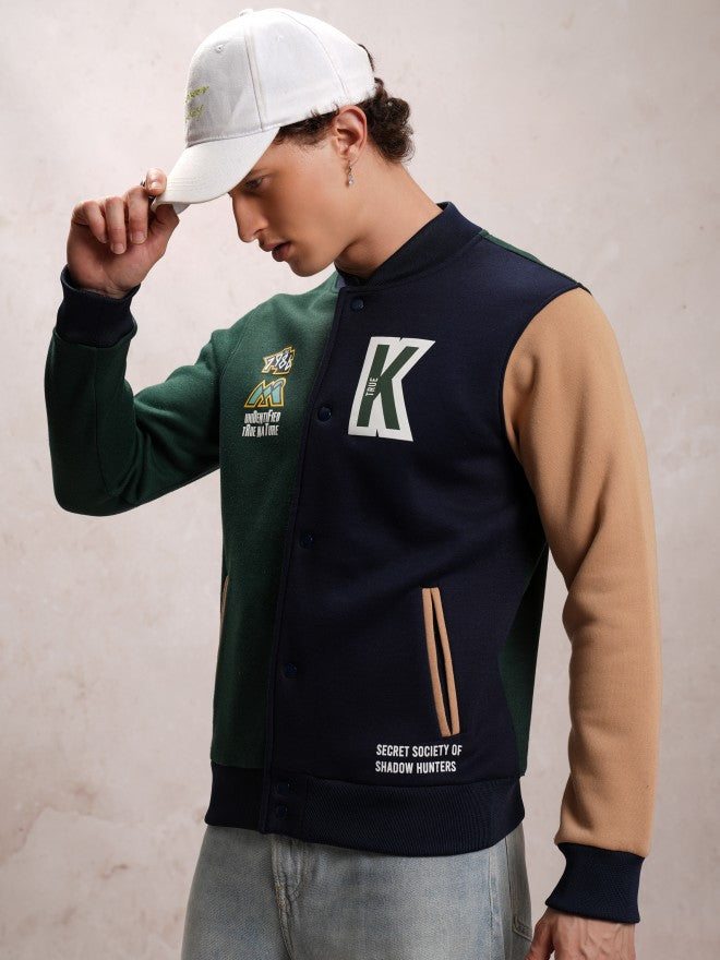 Ketch Men Green Printed Bomber Jacket - Green - Image 4